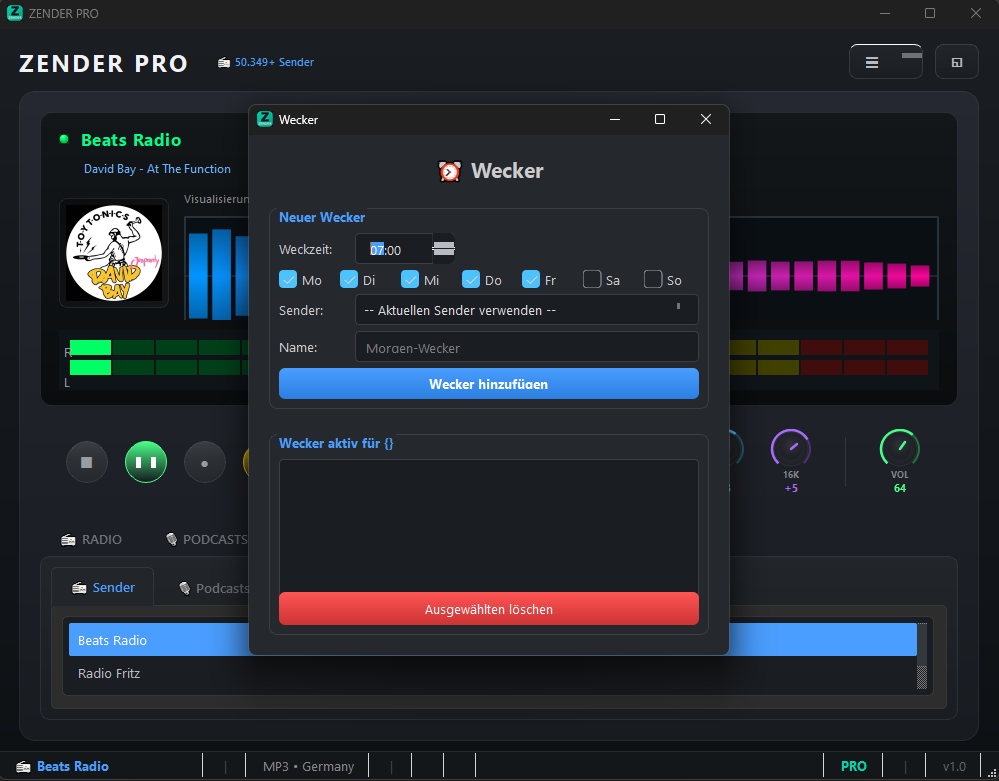 ZENDER Wecker-Funktion